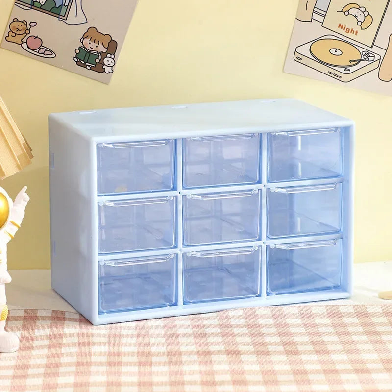 9-Drawer Desktop Organizer Box with Clear Drawers
