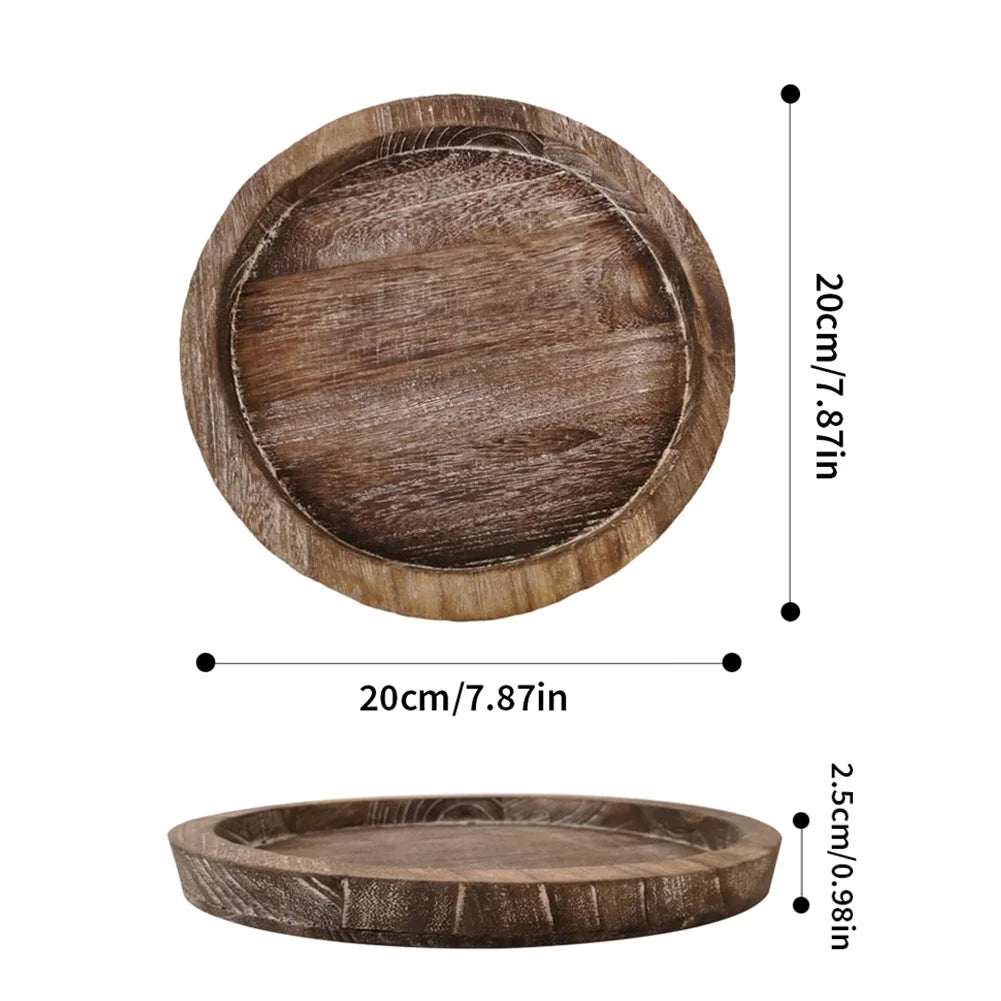Arden Rustic Wooden Candle Tray