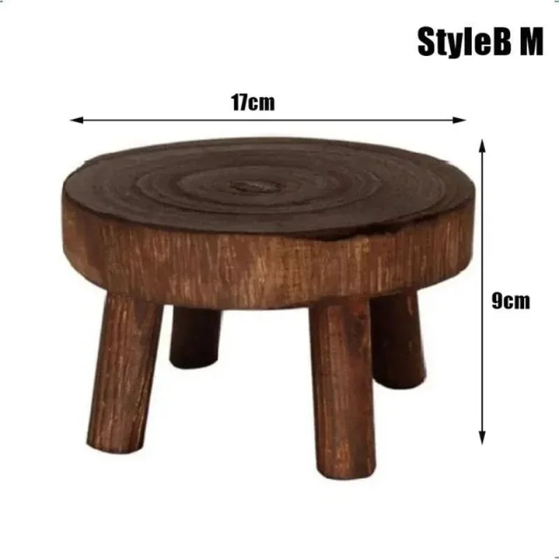 Small Wooden Plant Stand for Tabletop or Shelf Display