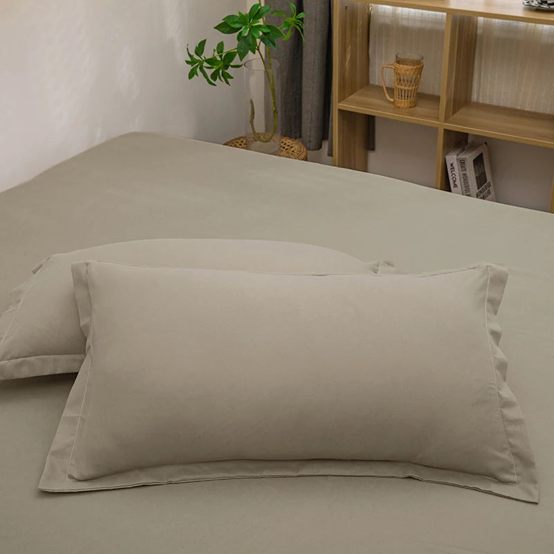 Classic Solid Color Pillowcase Set – Cotton Blend, 2-Pack
