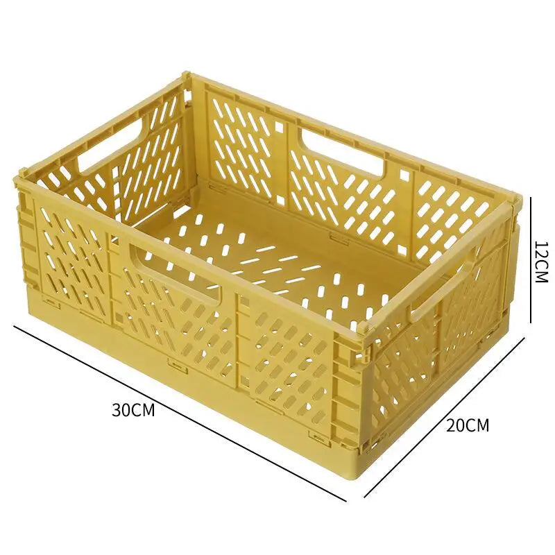Foldable Plastic Storage Crate – Stackable Organizer Bin