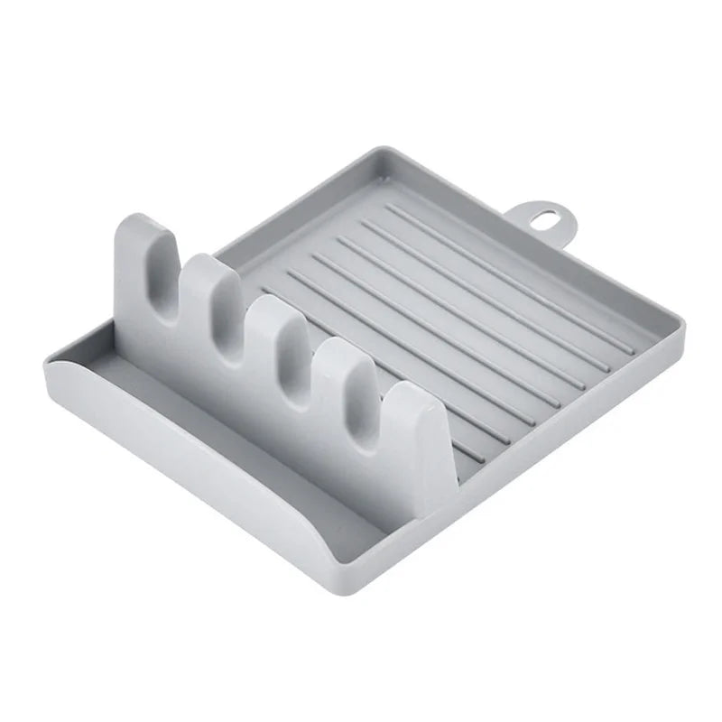 Non-Slip Kitchen Spoon and Lid Rest – Counter Organizer Rack
