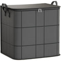 Large Capacity Fabric Clothing Storage Bag with Zipper & Handles for Bedroom, Closet, or Laundry Organization – Black/Grey