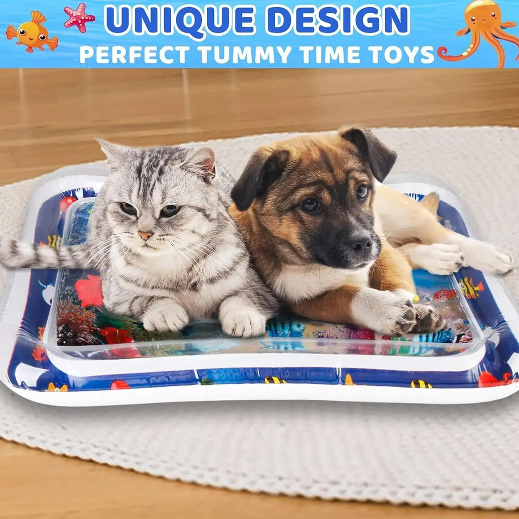 Ocean-Inspired Inflatable Water Play Mat for Cats & Small Dogs