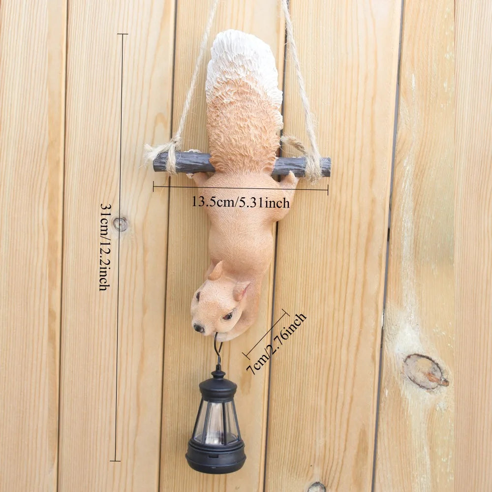 Willow Hanging Squirrel Solar Garden Light