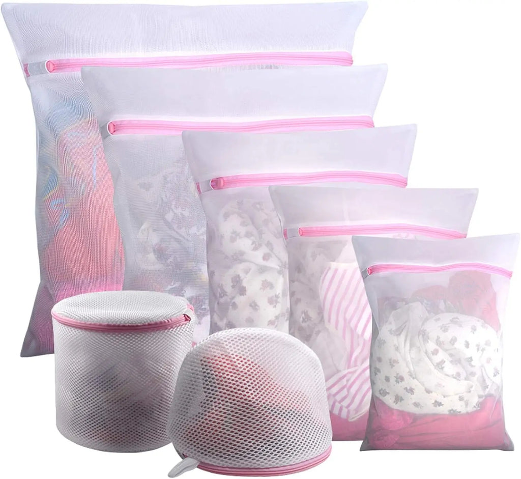 Mesh Laundry Bags with Zipper – Delicate Clothing Wash & Travel Organizer Set