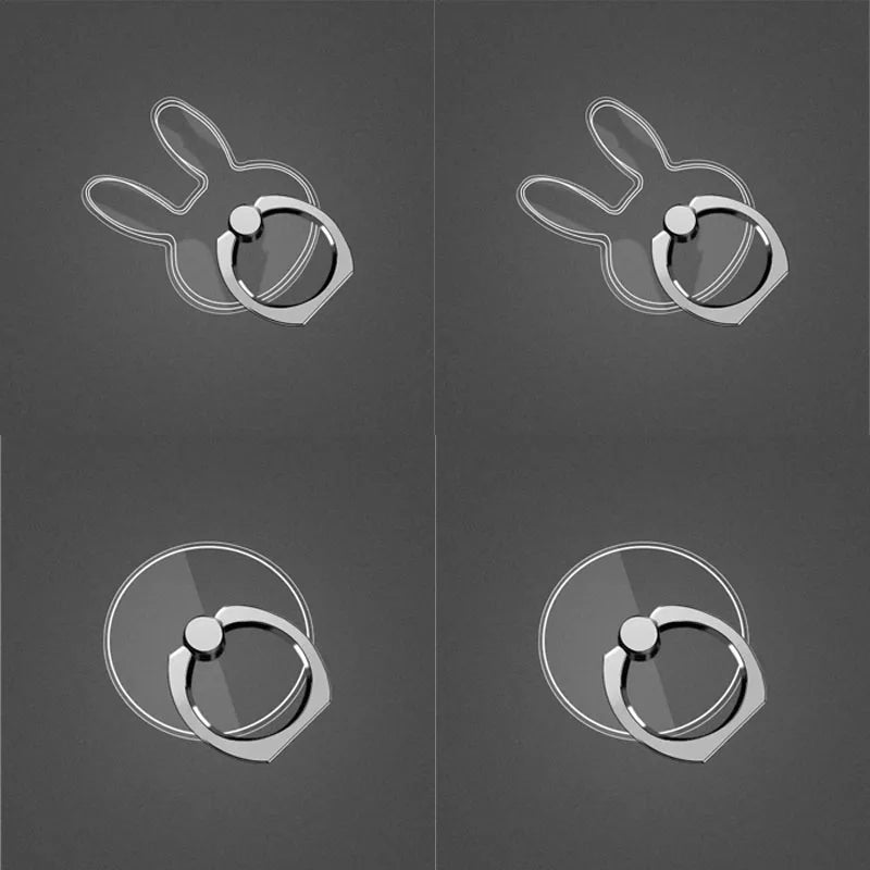 Transparent Animal-Shaped 360° Rotating Phone Ring Holder