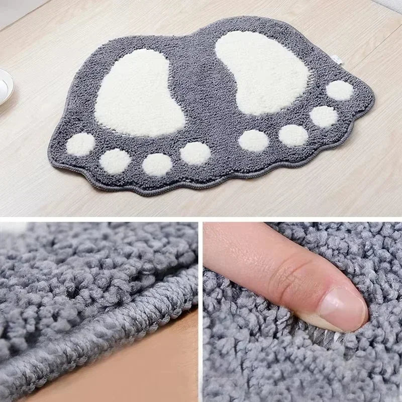Soft Footprint Microfiber Bath Mat – Absorbent, Non-Slip, 40x60cm
