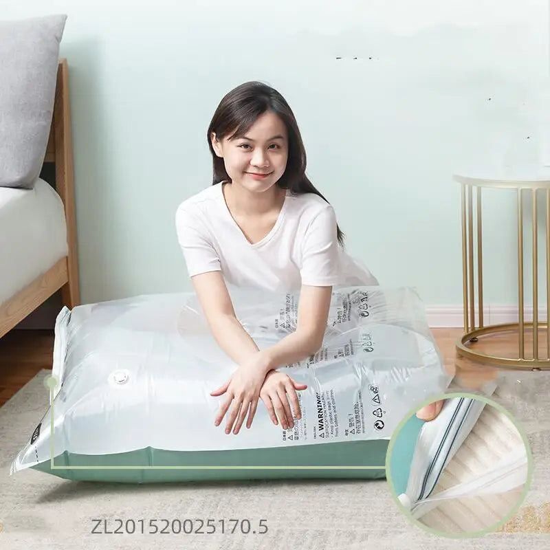 No-Pump Vacuum Storage Bags for Closets, Bedding & Small Spaces