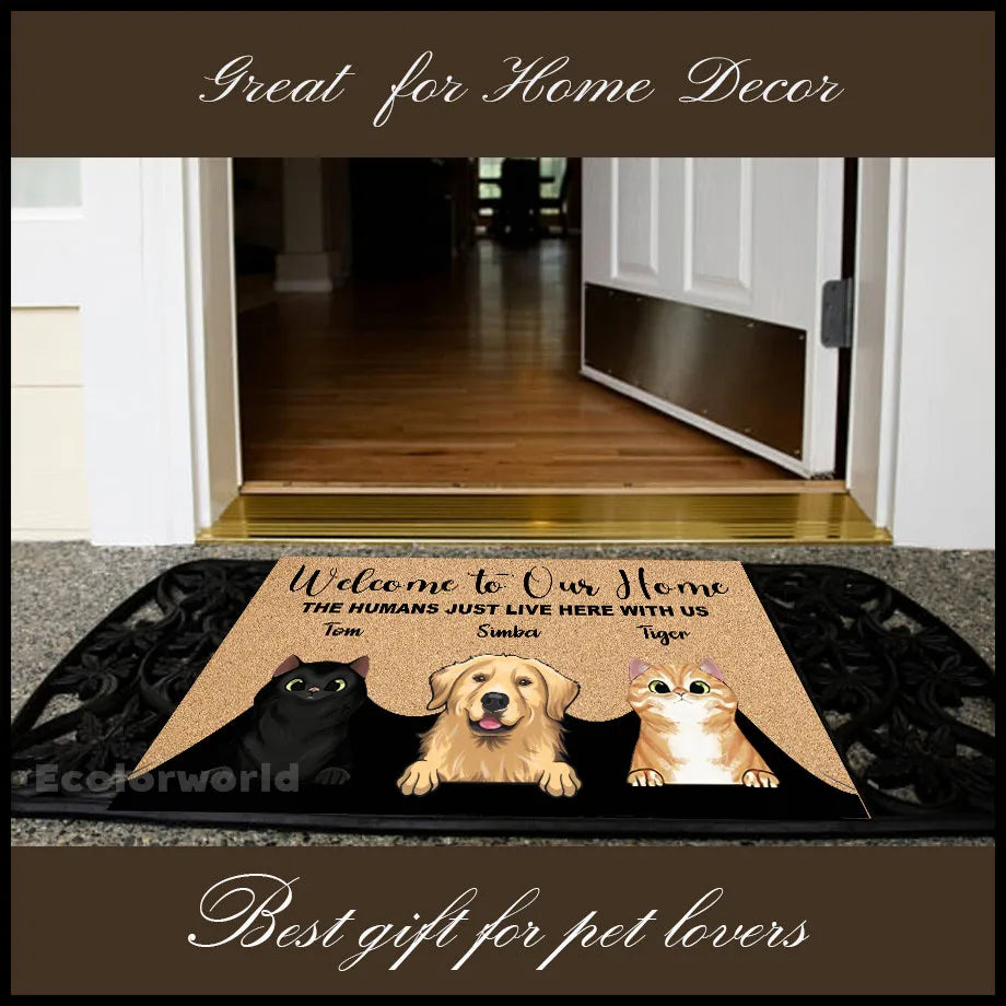 Custom Pet Name Doormat – Personalized Cat & Dog Entryway Mat