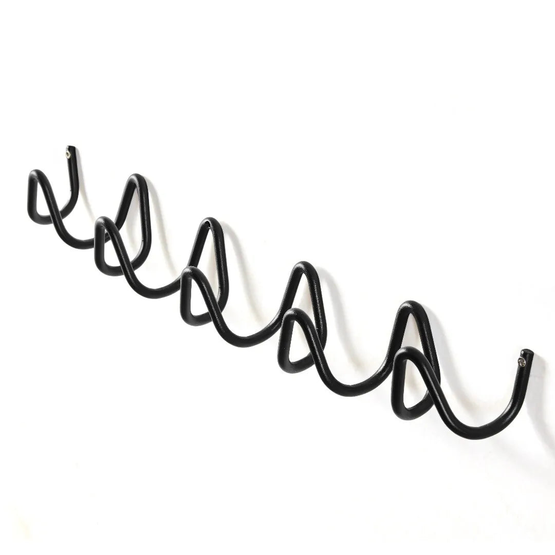 Wave Shaped Wall Mounted Coat Rack – Carbon Steel Multi-Hook Organizer