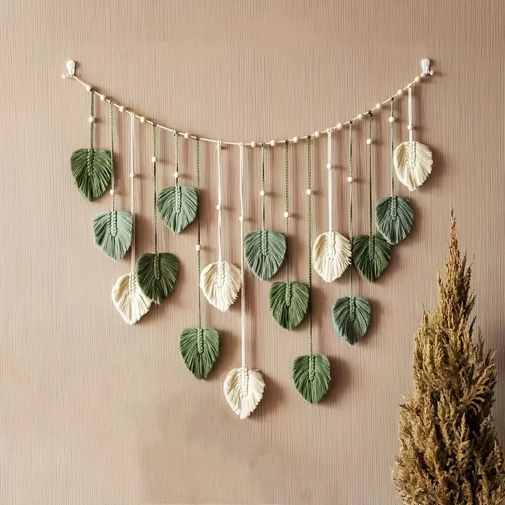 Leaf Macrame Wall Hanging Garland
