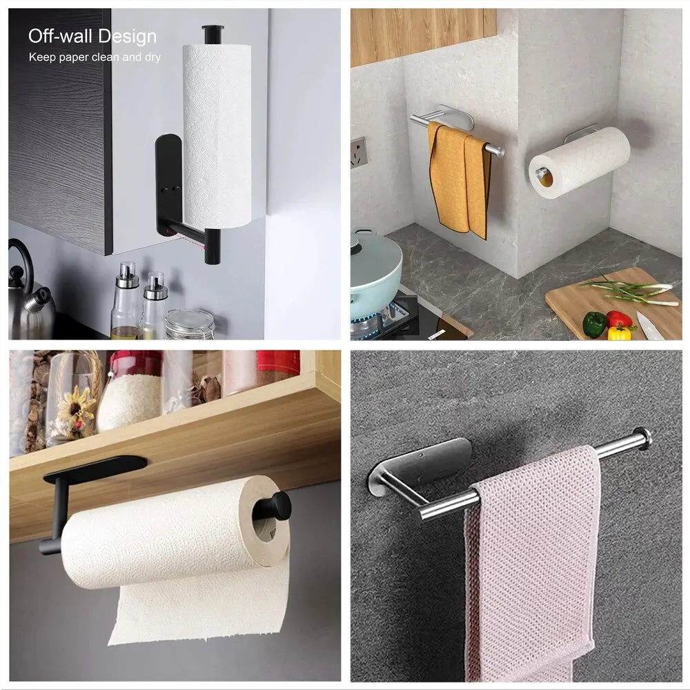 Stainless Steel Wall-Mounted Paper Towel Holder for Kitchen & Bath