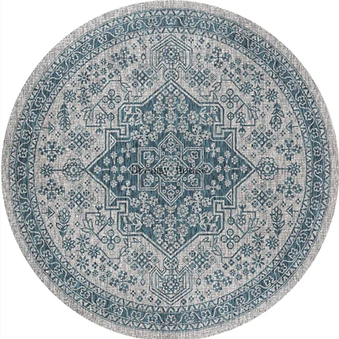 Adara Vintage Round Persian-Style Rug for Living Room or Bedroom