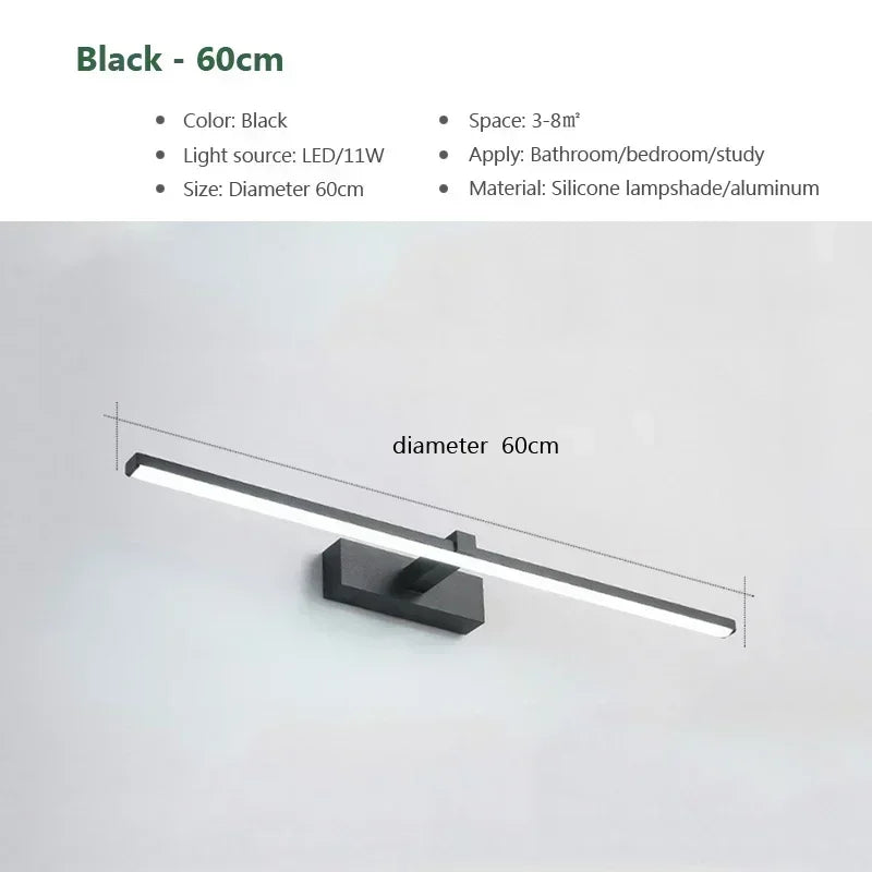 Modern LED Vanity Wall Light for Bathroom or Bedroom Mirror