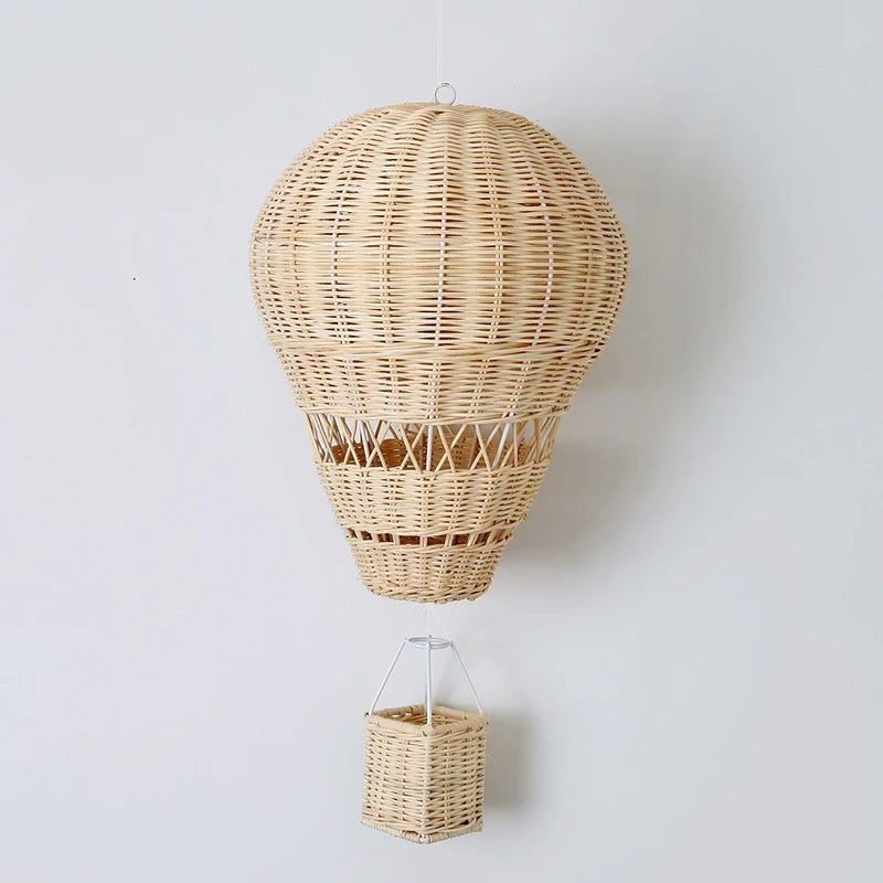 Willow Rattan Hot Air Balloon Wall Hanging – Nursery & Kids Room Decor