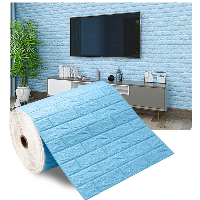 3D Foam Brick Wall Panels – Peel-and-Stick Accent Wallpaper for Living Room, Bedroom, or TV Area