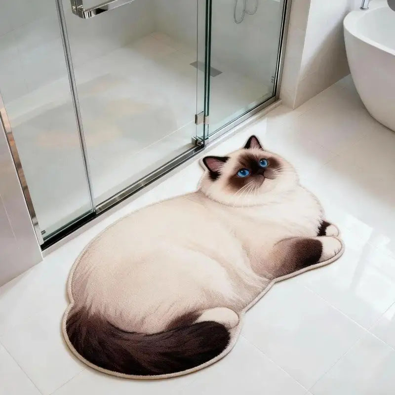Whisker Cat Silhouette Bath Mat – Diatomite Quick-Dry Floor Mat