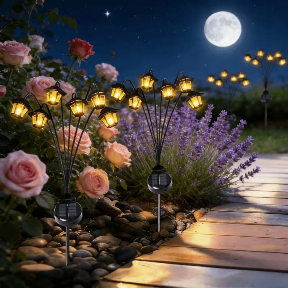 Willow 6-Head Solar Lantern Stake Light for Garden & Pathways