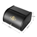 Clamshell Metal Bread Box in Black or Yellow for Kitchen Counter Food Storage