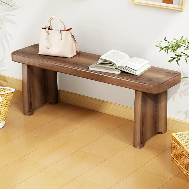 Solid Wood Entryway Bench with Shoe Storage Space, Minimalist Modern Design