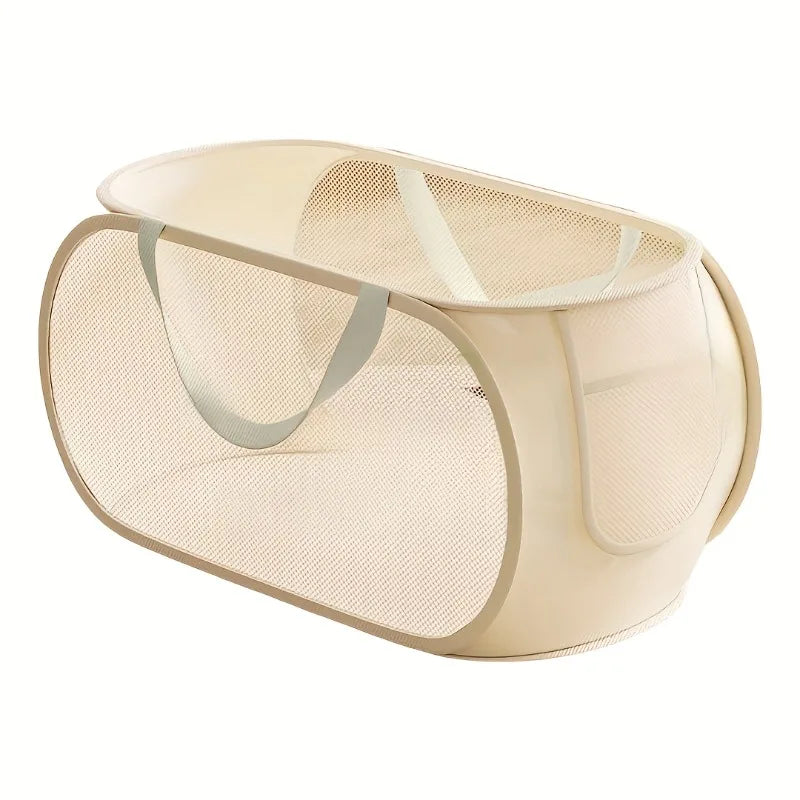 Large Mesh Toy Storage Basket with Divided Compartments for Kids’ Room and Living Room Organization