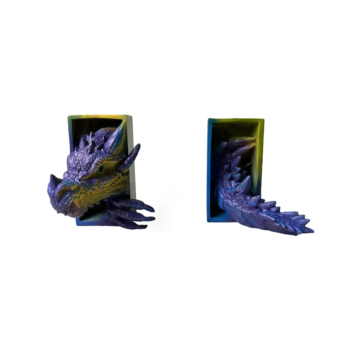 Drake Resin Dragon Bookends, Set of 2 – Decorative Fantasy Shelf Accents