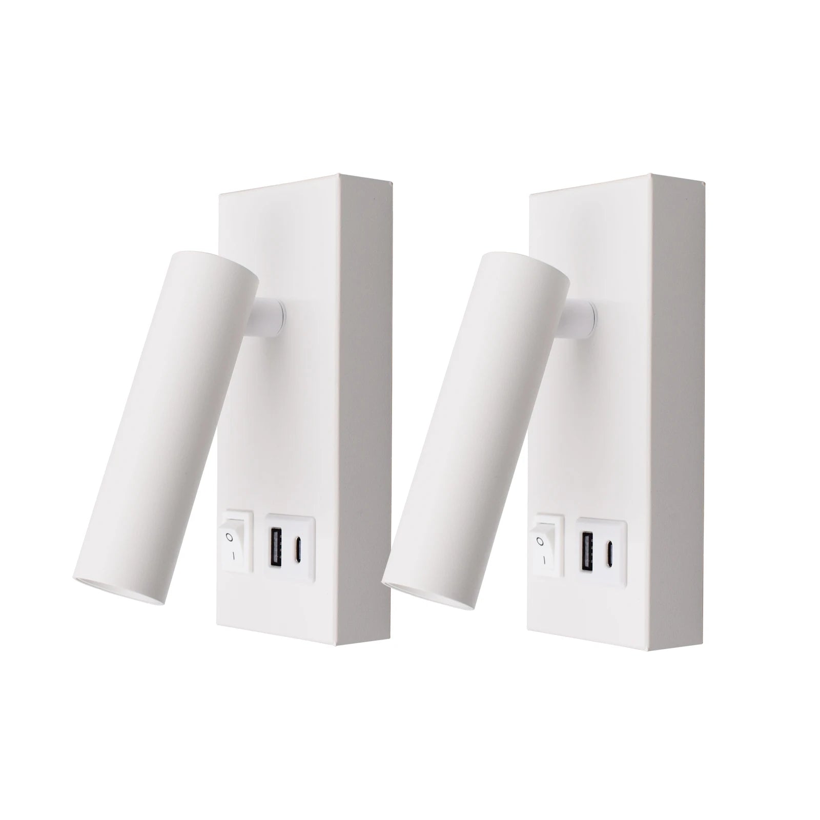 Marlow Adjustable Wall-Mounted Bedside Reading Light with USB & Type-C Charging