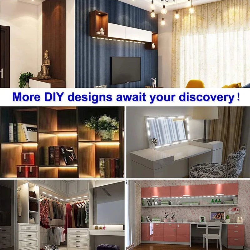Dimmable LED Vanity Mirror Light Strip with Adjustable Color Temperature