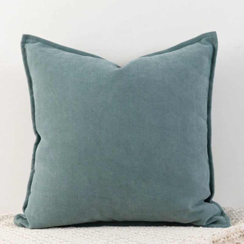 Herringbone Woven Pillow Cover – Soft Textured Accent for Sofa or Bed