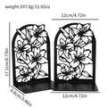 Haven Floral Metal Bookends – Decorative Book Supports for Shelves & Desks