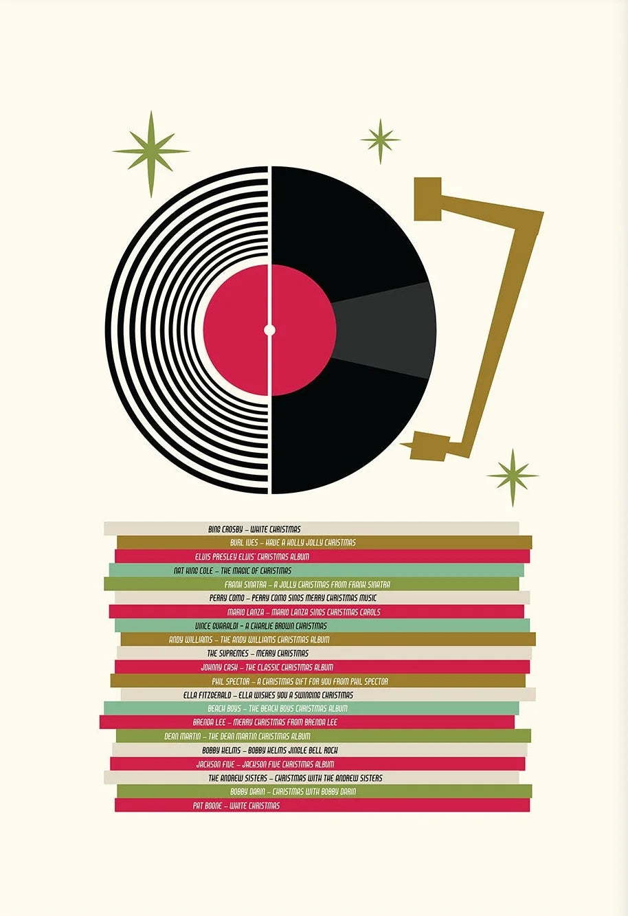 Vinton Mid-Century Vinyl Records Canvas Art Print