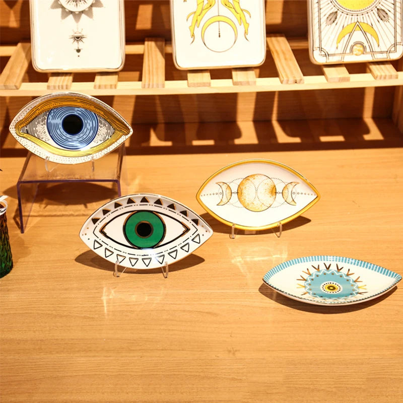 Savannah Eye Ceramic Jewelry Tray – Decorative Trinket Dish for Rings, Earrings & Vanity Organization