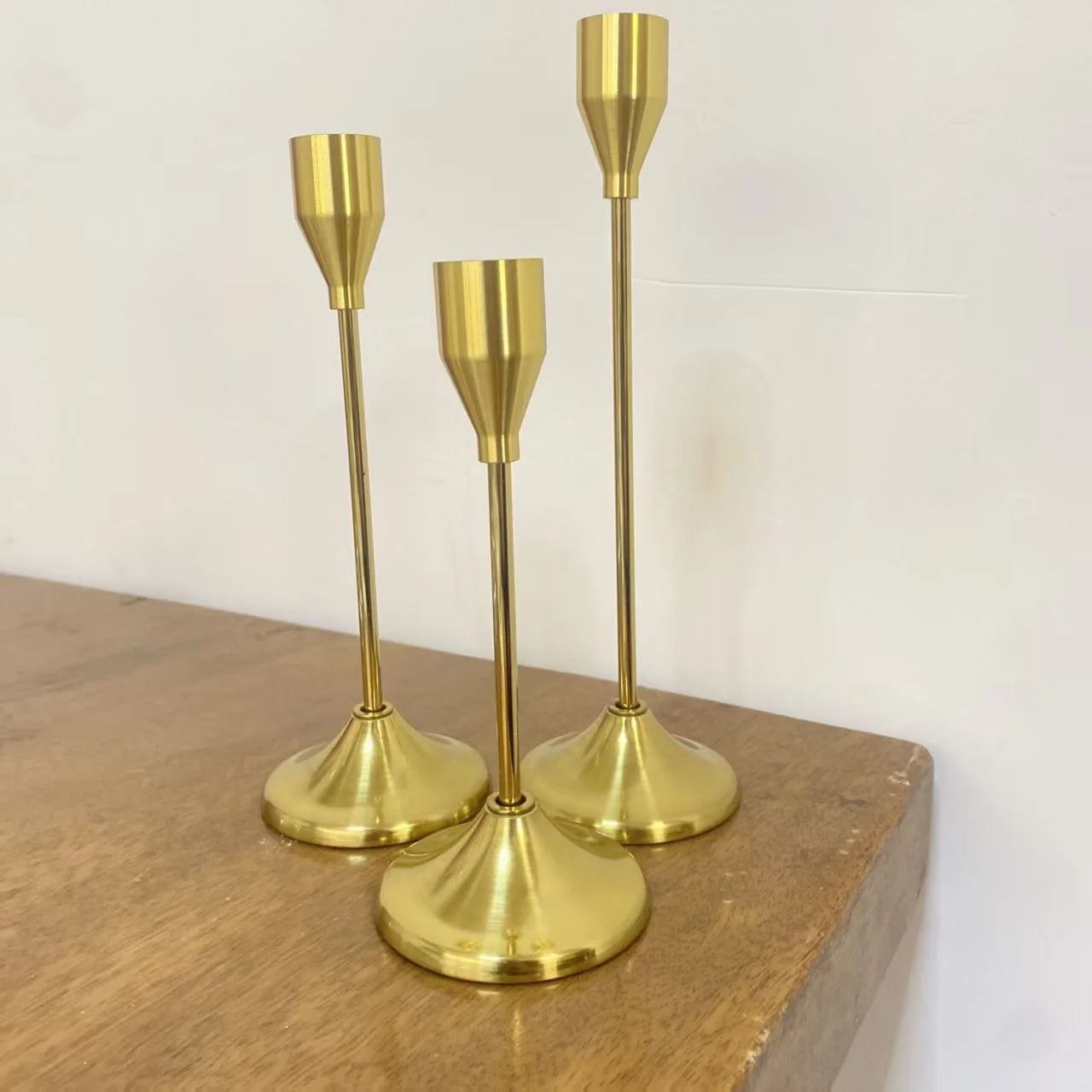 Auden Metal Candle Holder Set – 3-Piece Taper Stand for Living Room or Table