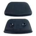 Front and back view of black PU bath pillow with suction cups for bathtubs