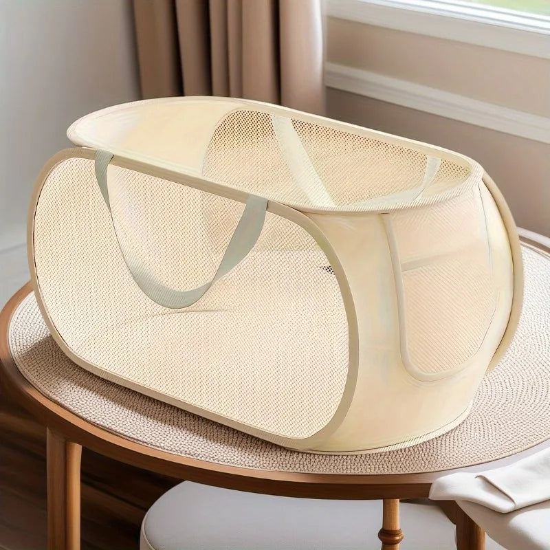 Large Mesh Toy Storage Basket with Divided Compartments for Kids’ Room and Living Room Organization