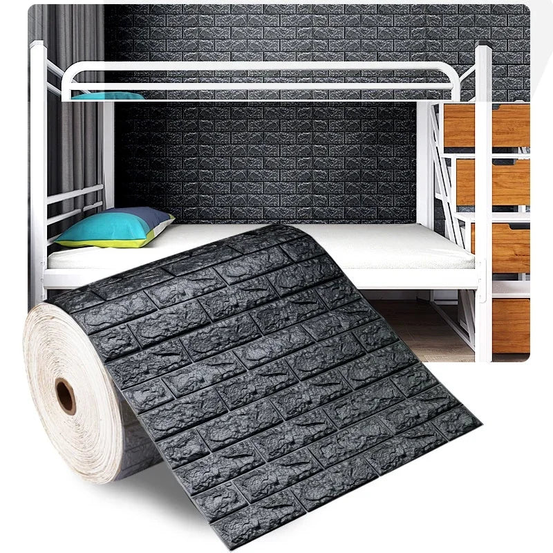 3D Foam Brick Wall Panels – Peel-and-Stick Accent Wallpaper for Living Room, Bedroom, or TV Area