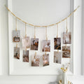 Willow Bead Garland Photo Display – Natural Wood Wall Hanging