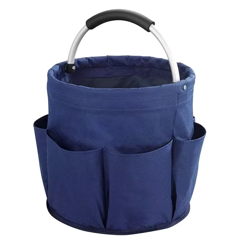 17L Foldable Cleaning Caddy with Handle & Exterior Pockets for Home, Laundry, Car, or Tools