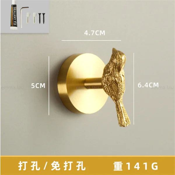 Eden Brass Animal Wall Hook – Sculpted Decorative Hook for Entryway or Bathroom