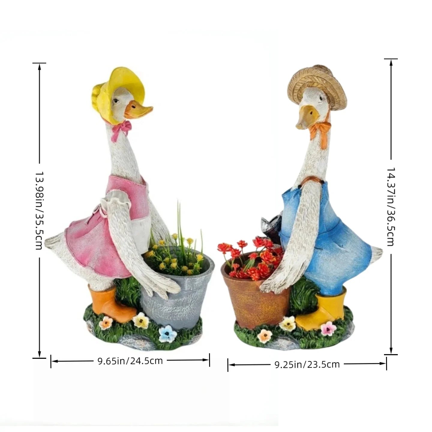 Whimsical Duck Garden Planter Statue – Resin Outdoor Decor