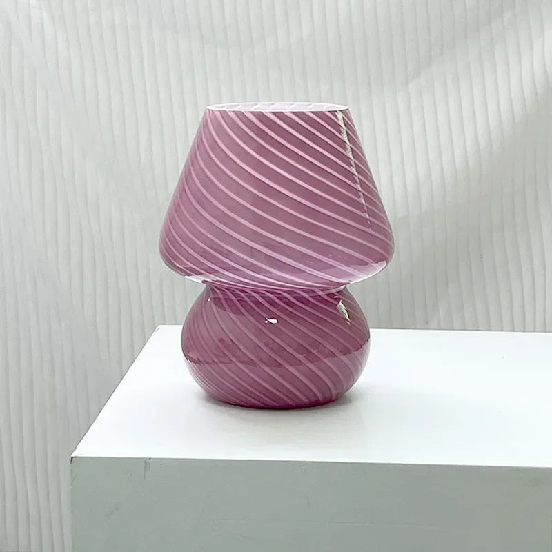Rowan Glass Mushroom Table Lamp for Bedroom or Bedside