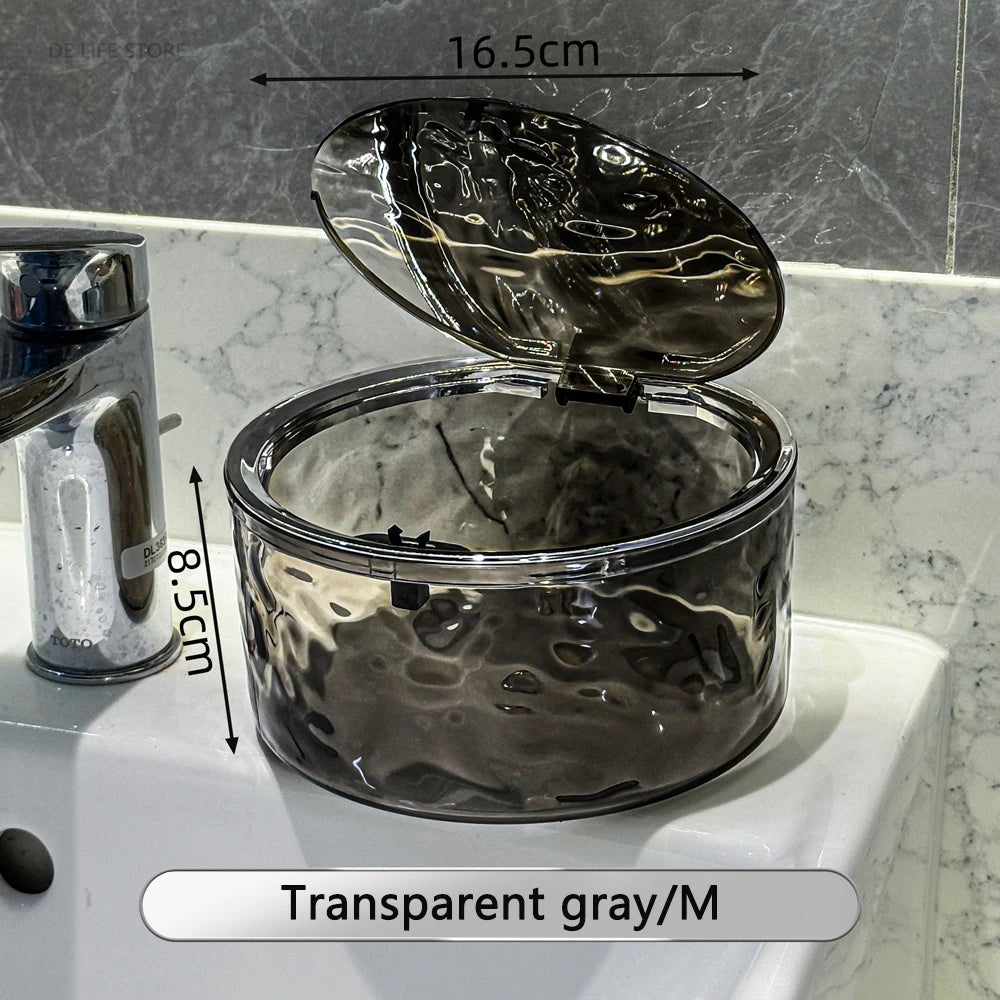 Textured Clear Acrylic Storage Box with Pop-Up Lid