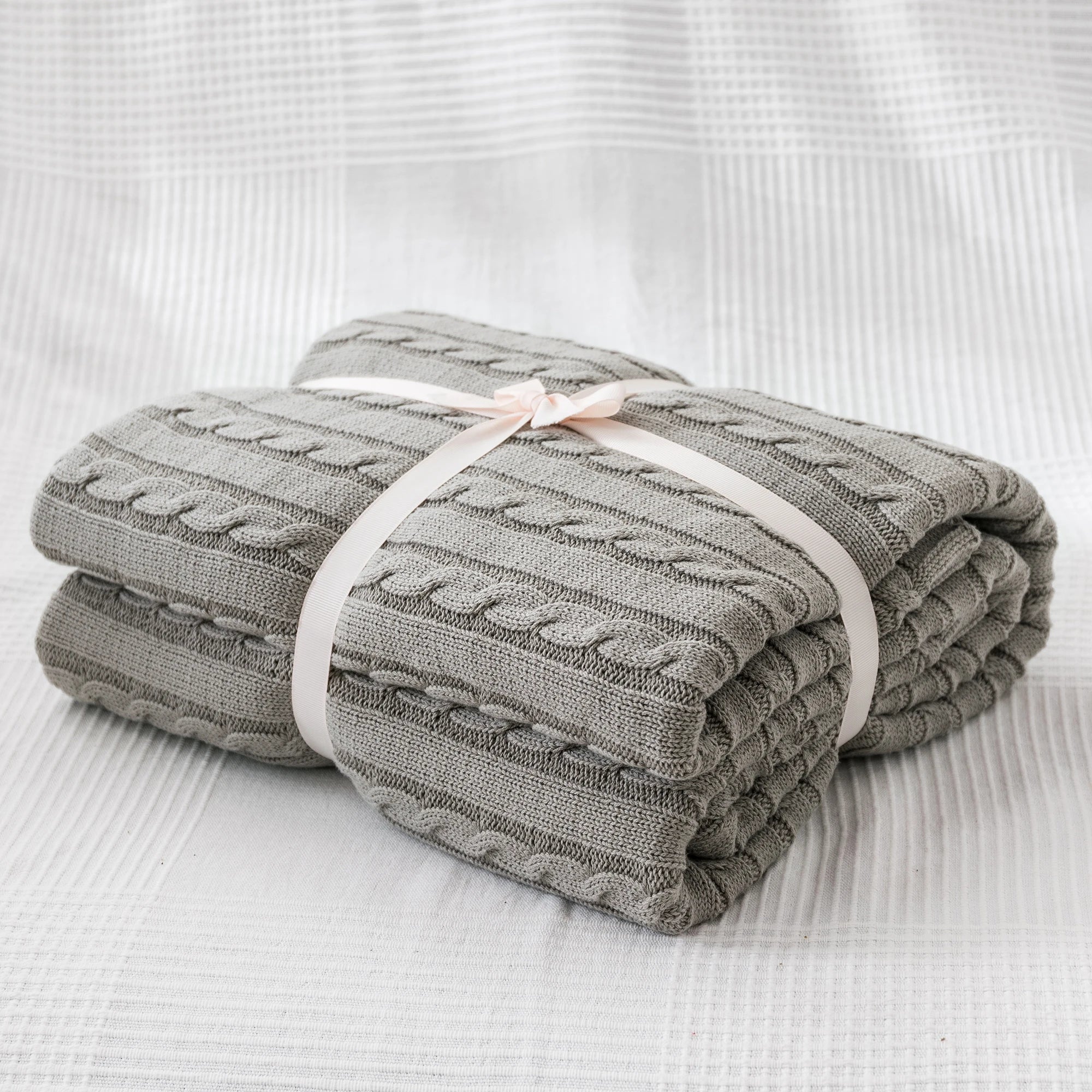 Ashby Cable Knit Cotton Throw Blanket