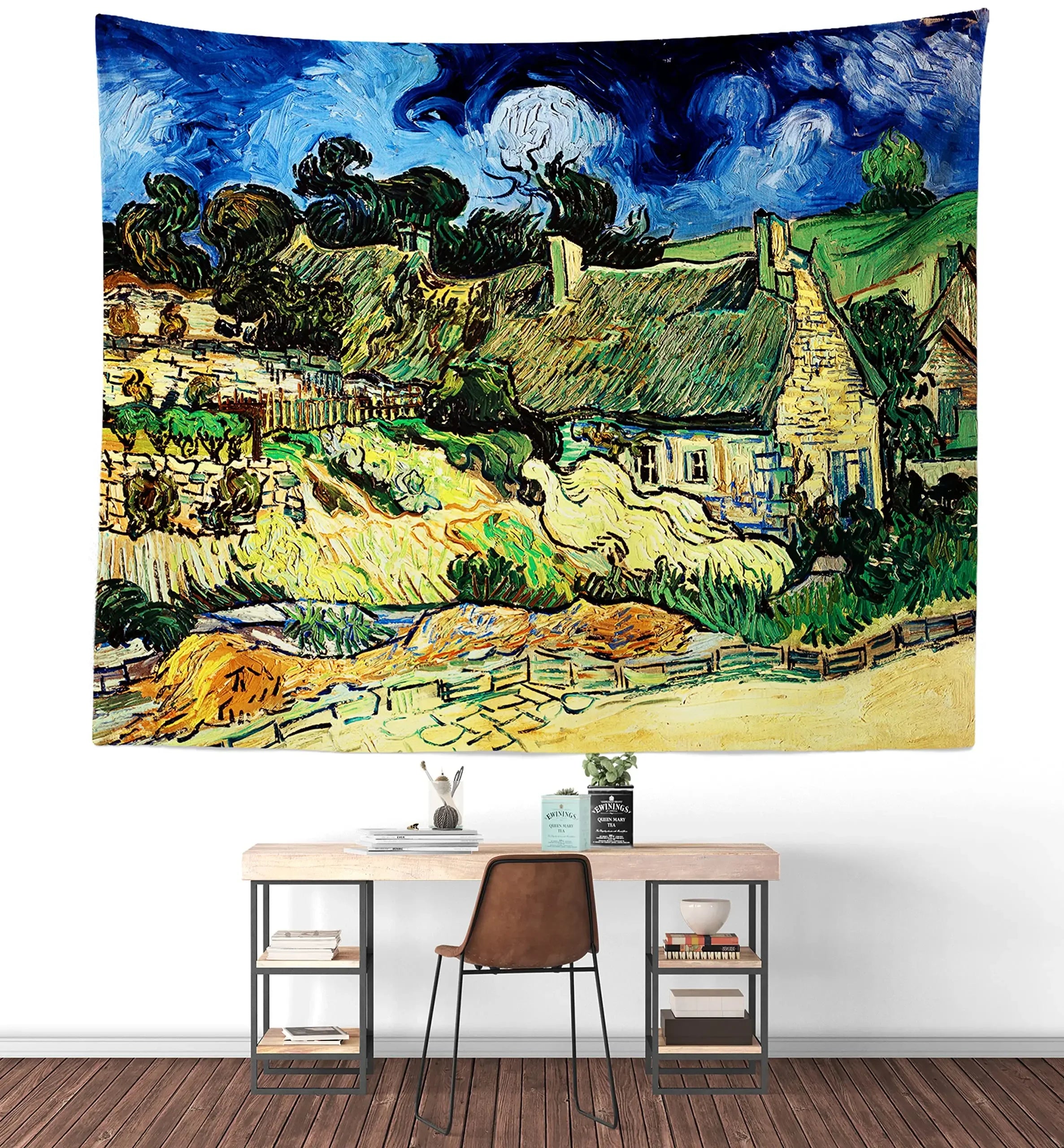 Van Gogh-Inspired Wall Tapestry – Artistic Polyester Hanging for Living Room or Bedroom