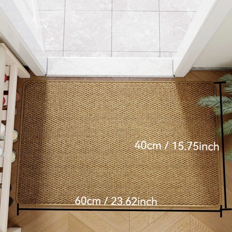 Faux Jute Machine-Woven Doormat for Entryway or Porch
