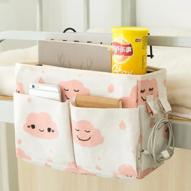 Hanging Bedside Organizer Caddy with Pockets