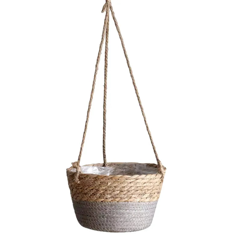 Woven Hanging Planter Basket with Jute Rope for Cozy Indoor or Porch Greenery