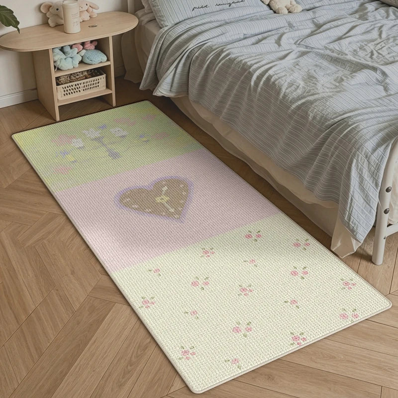 Dottie Patchwork Soft Fluffy Bedside Rug – Cozy Animal Print Bedroom Mat