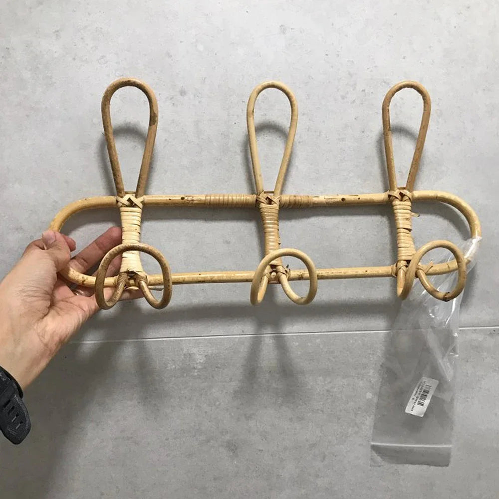 Willow Rattan Wall Hooks for Kids Room Organization